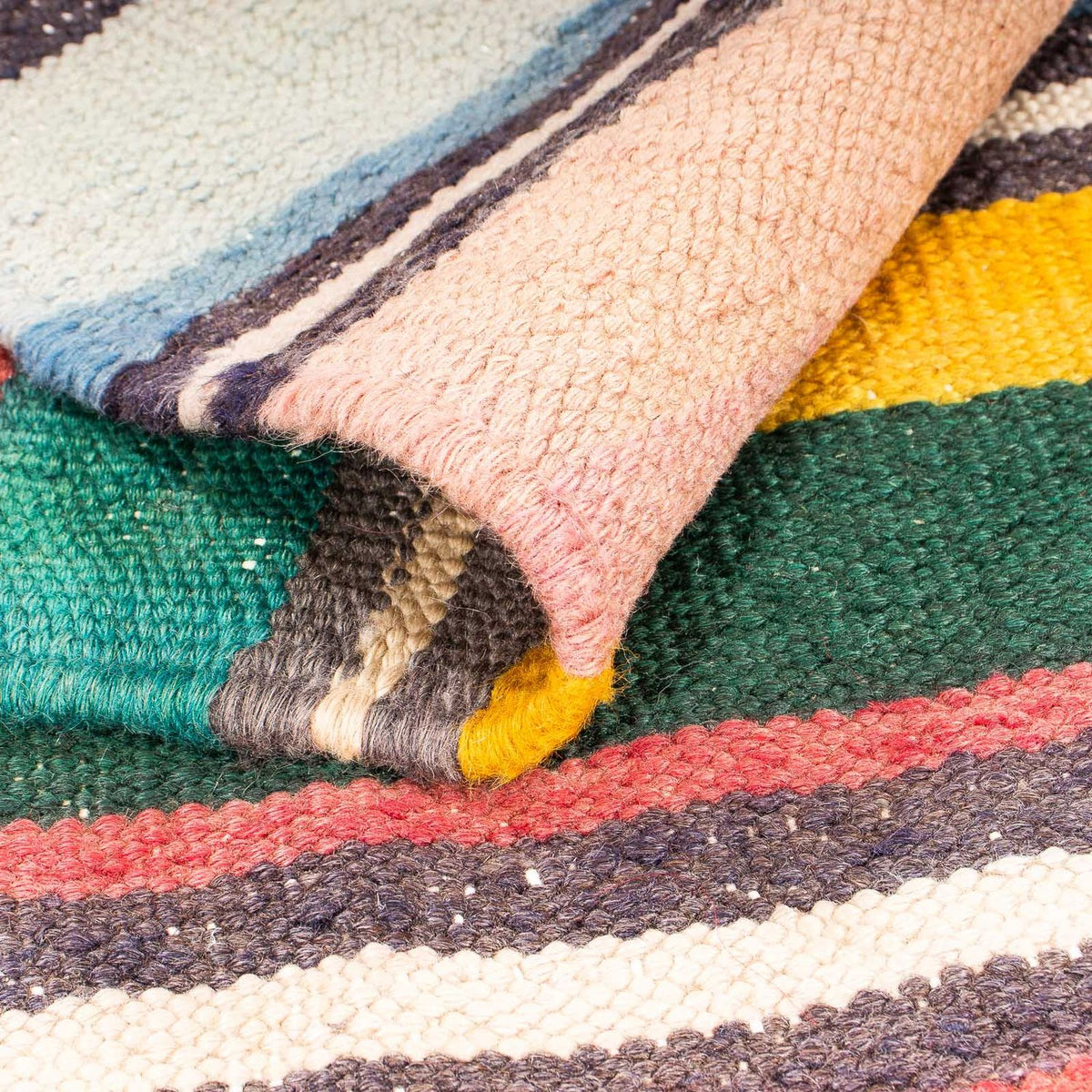 Dywan Kelim - Stary kwadratowy  - 160 x 150 cm - wielokolorowy