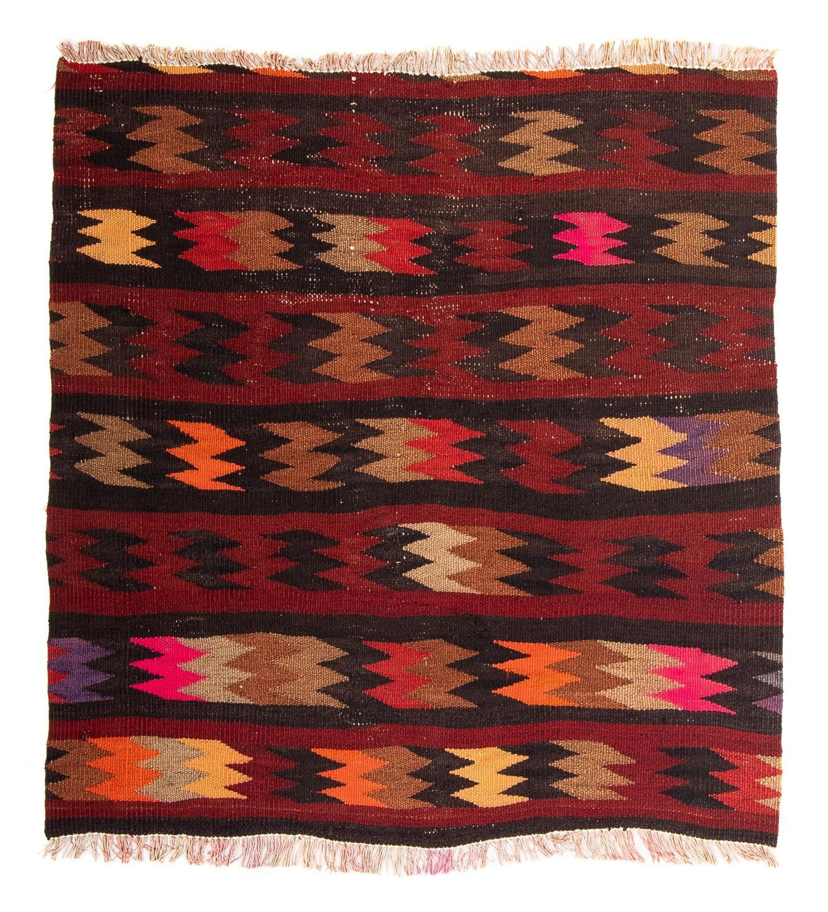 Dywan Kelim - Stary - 90 x 85 cm - wielokolorowy