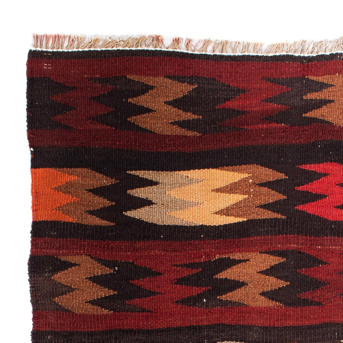 Dywan Kelim - Stary - 110 x 90 cm - wielokolorowy