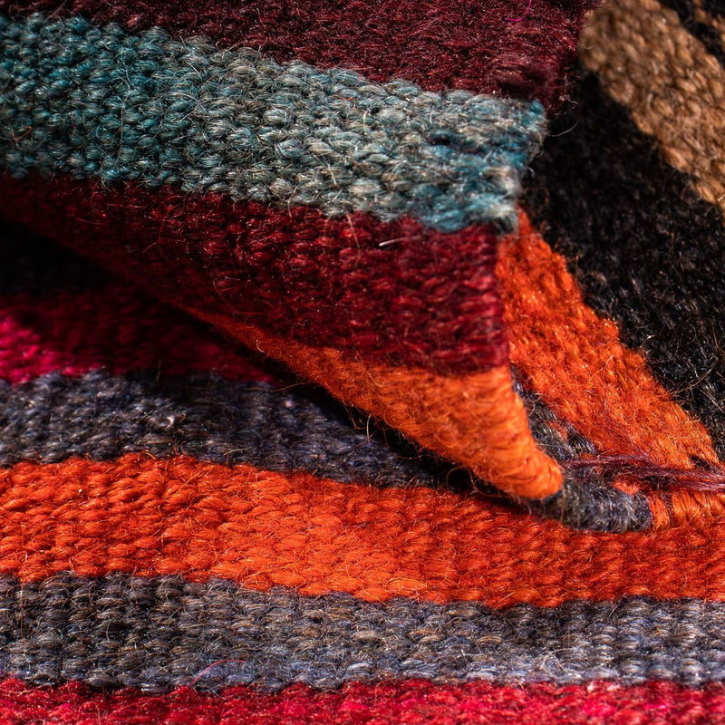 Biegacz Dywan Kelim - Stary - 115 x 47 cm - wielokolorowy