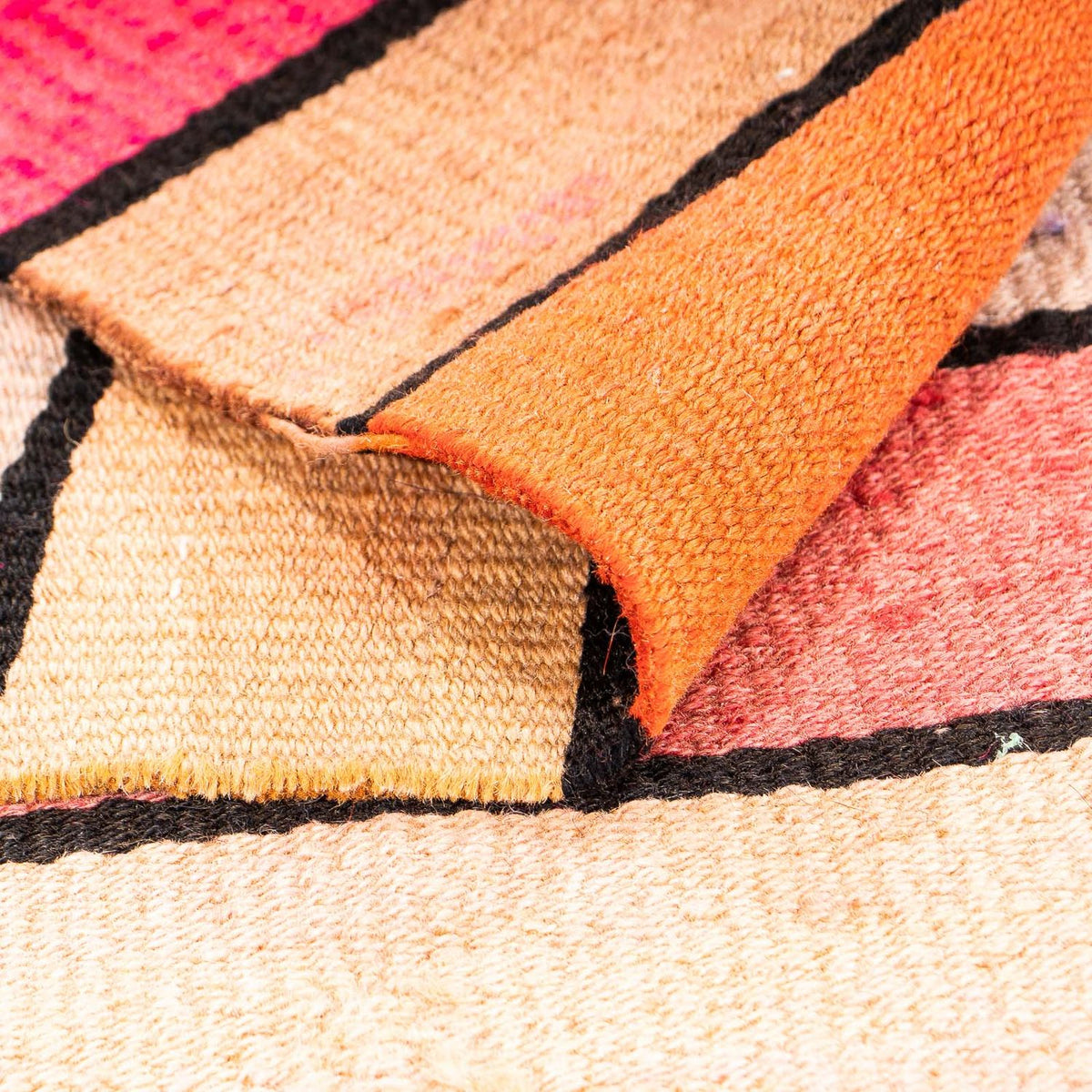 Dywan Kelim - Stary kwadratowy  - 120 x 110 cm - wielokolorowy