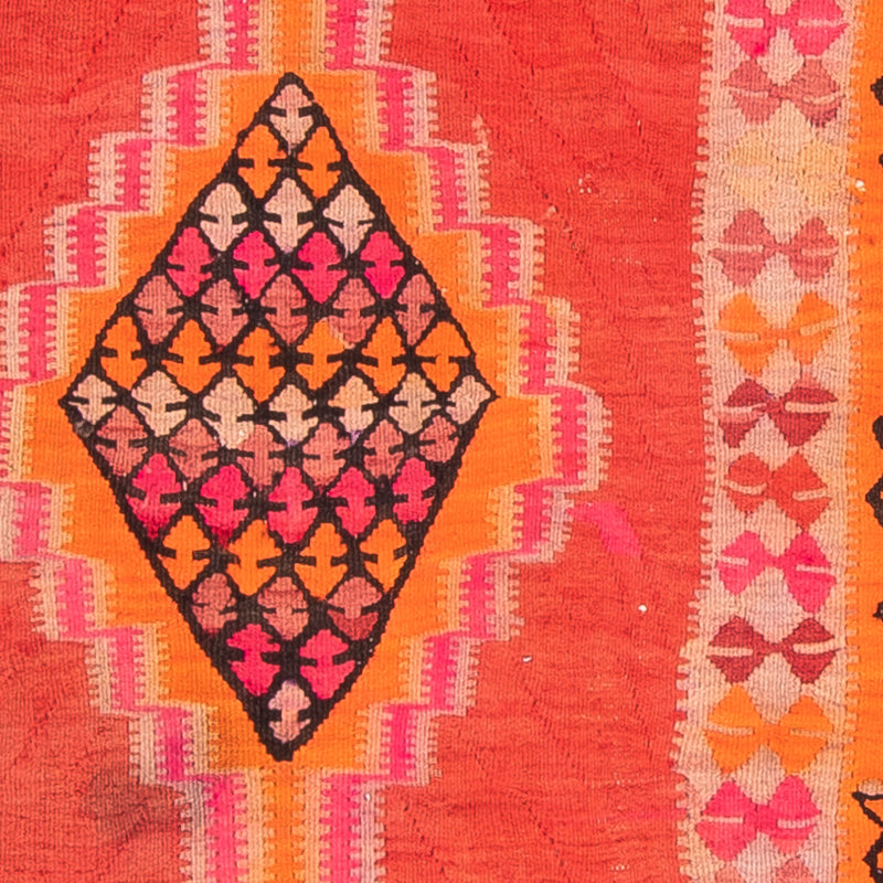 Biegacz Dywan Kelim - Stary - 355 x 90 cm - wielokolorowy