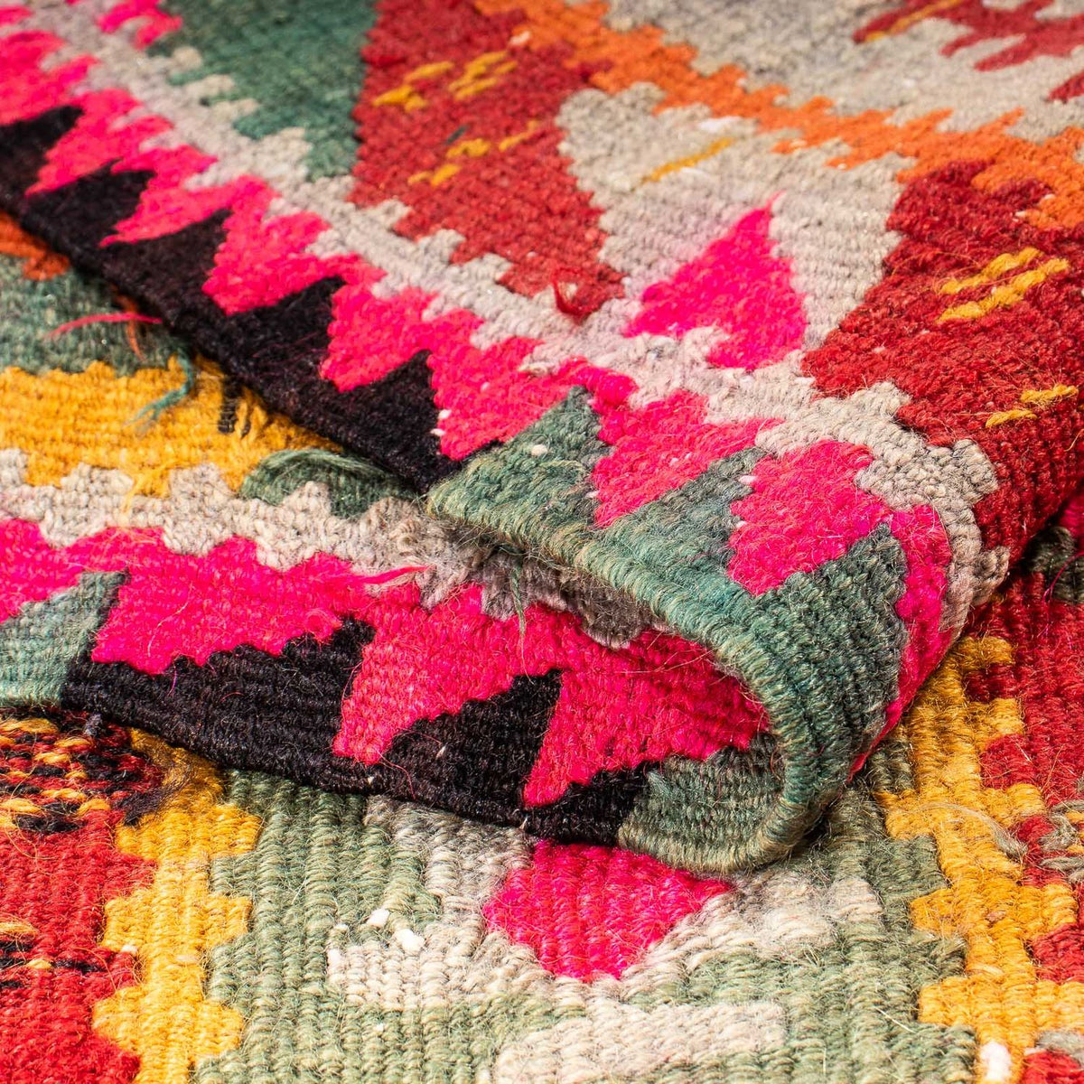 Biegacz Dywan Kelim - Stary - 280 x 112 cm - wielokolorowy