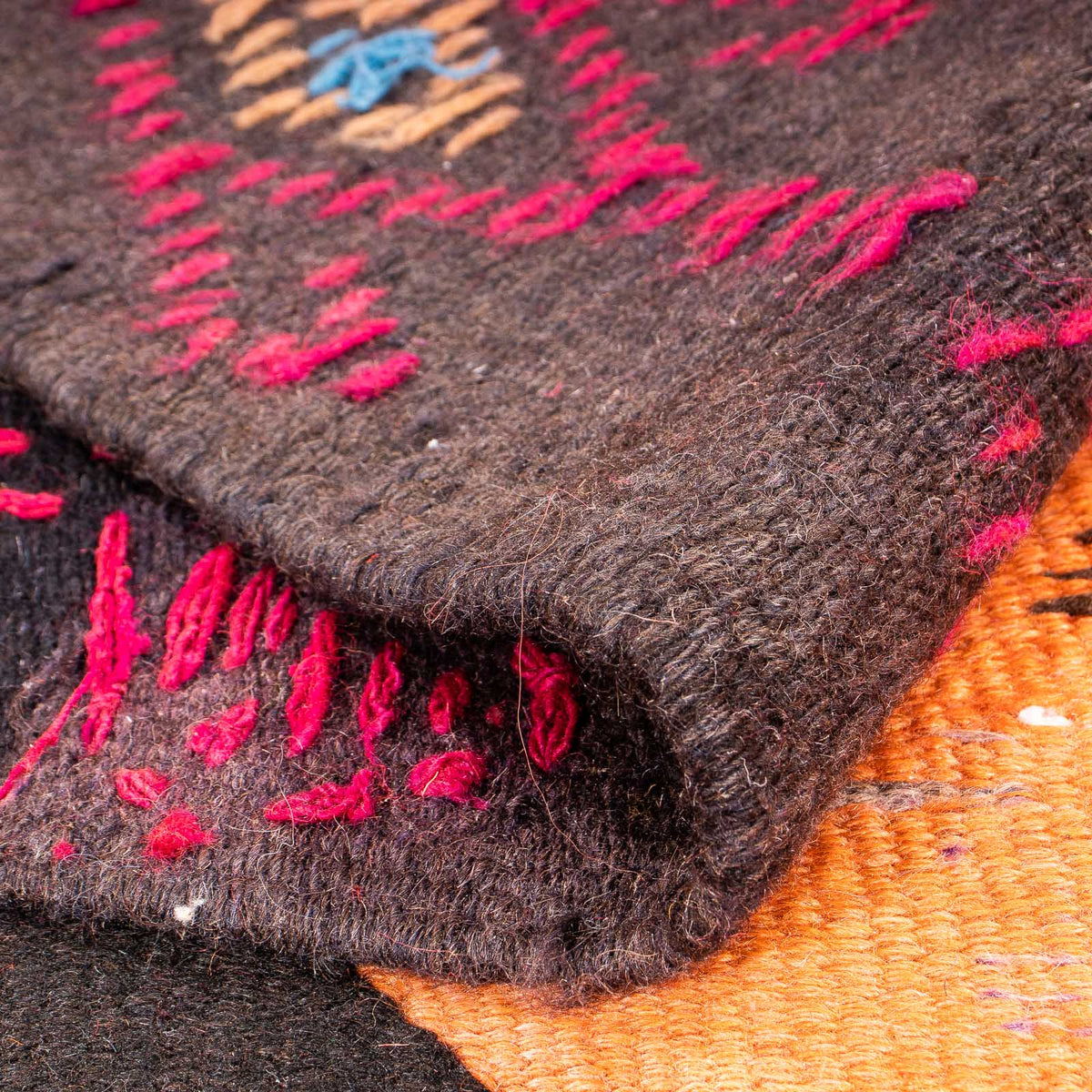 Biegacz Dywan Kelim - Stary - 365 x 150 cm - wielokolorowy