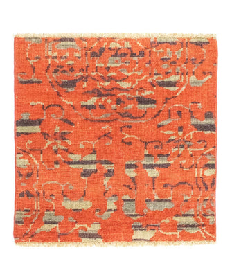 Designerski dywan kwadratowy  - 62 x 61 cm - pomarańczowy