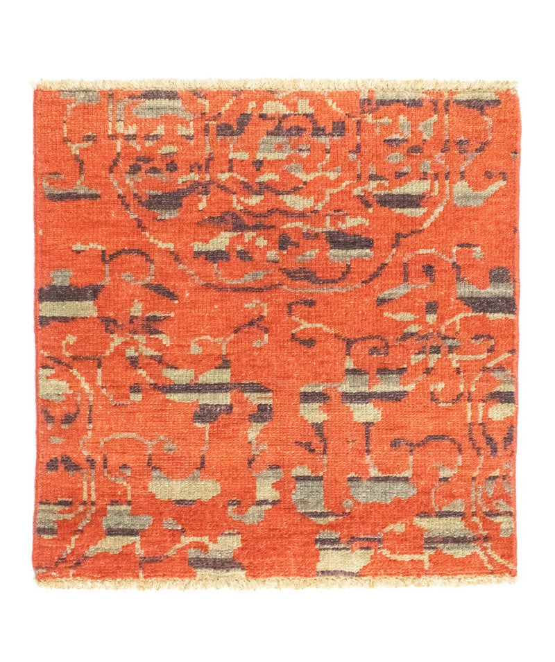 Designerski dywan kwadratowy  - 62 x 61 cm - pomarańczowy