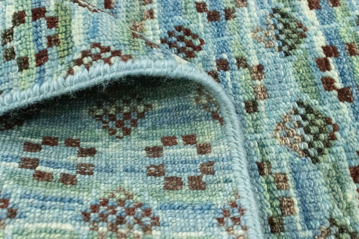 Dywan wełniany - 92 x 63 cm - jasnoniebieski