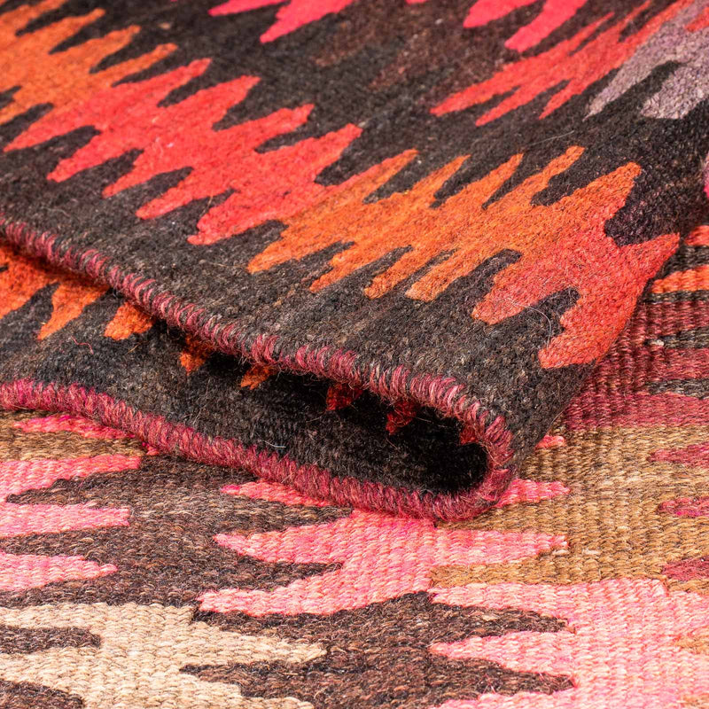 Biegacz Dywan Kelim - Stary - 380 x 150 cm - wielokolorowy