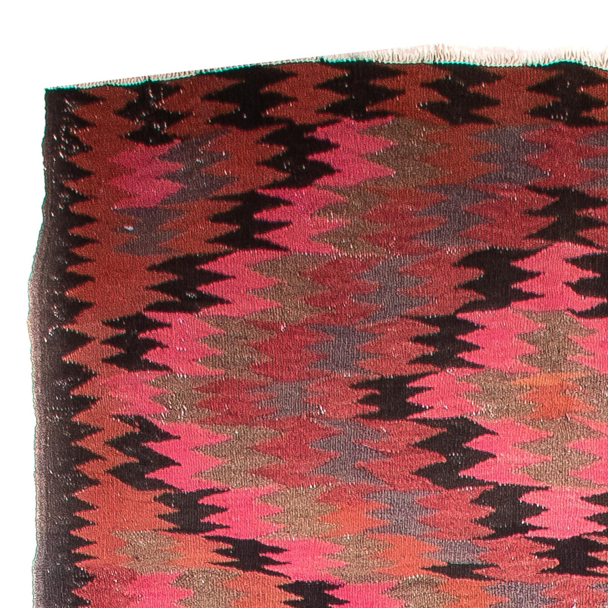 Biegacz Dywan Kelim - Stary - 420 x 130 cm - wielokolorowy