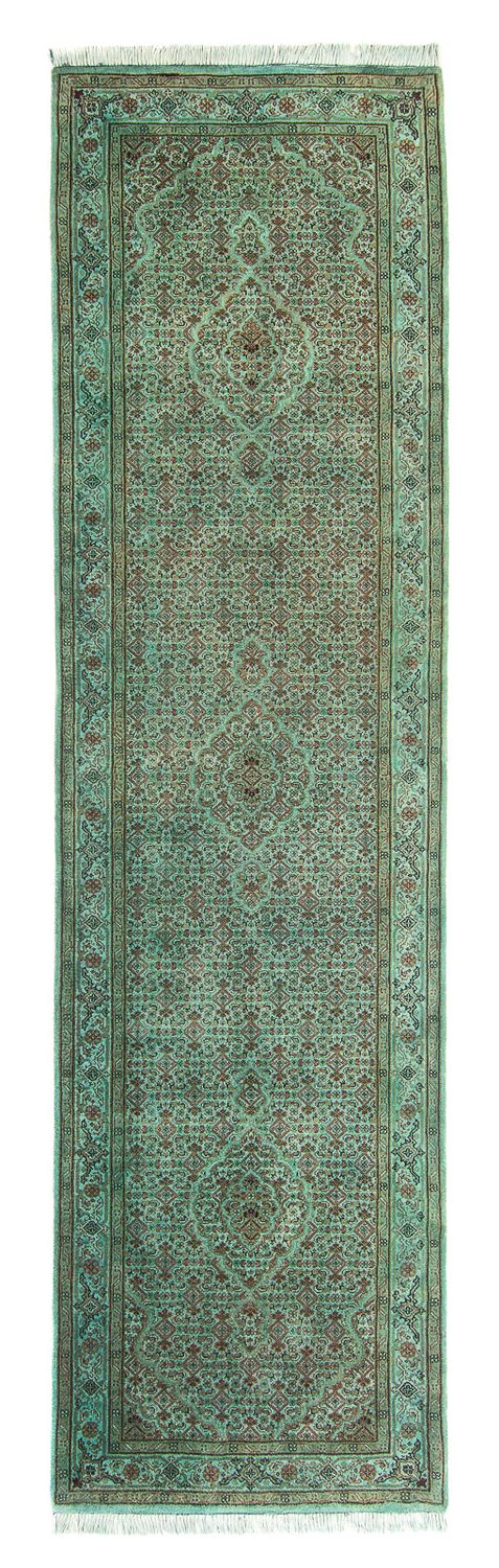 Biegacz Dywan orientalny - Tabriz - 305 x 84 cm - zielona