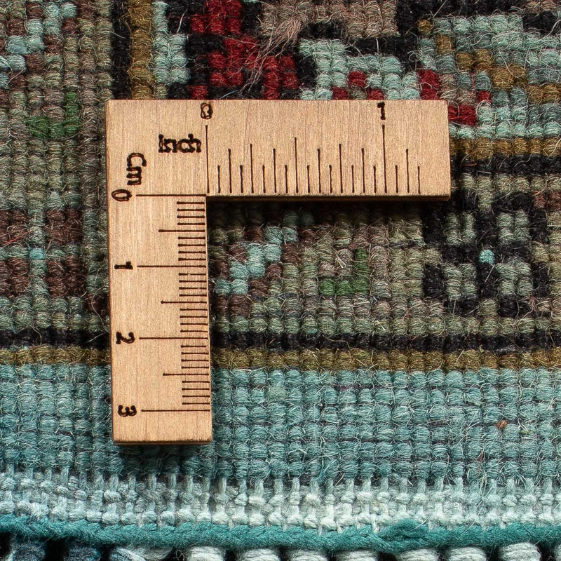 Biegacz Dywan orientalny - Tabriz - 305 x 84 cm - zielona