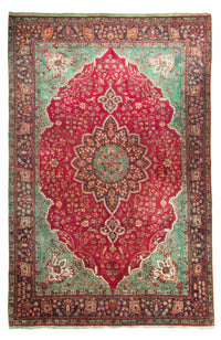Dywan perski - Tabriz - 308 x 226 cm - ciemna czerwień