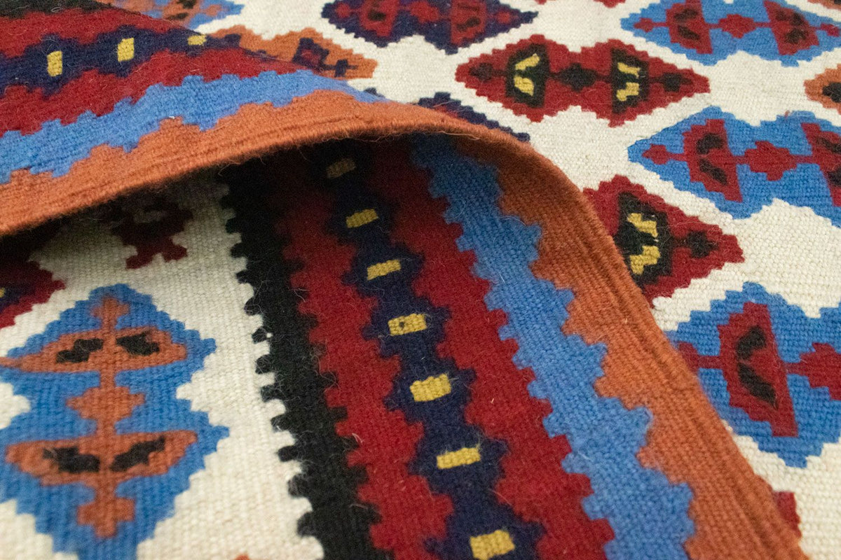 Dywan Kelim - Stary - 221 x 114 cm - beżowy