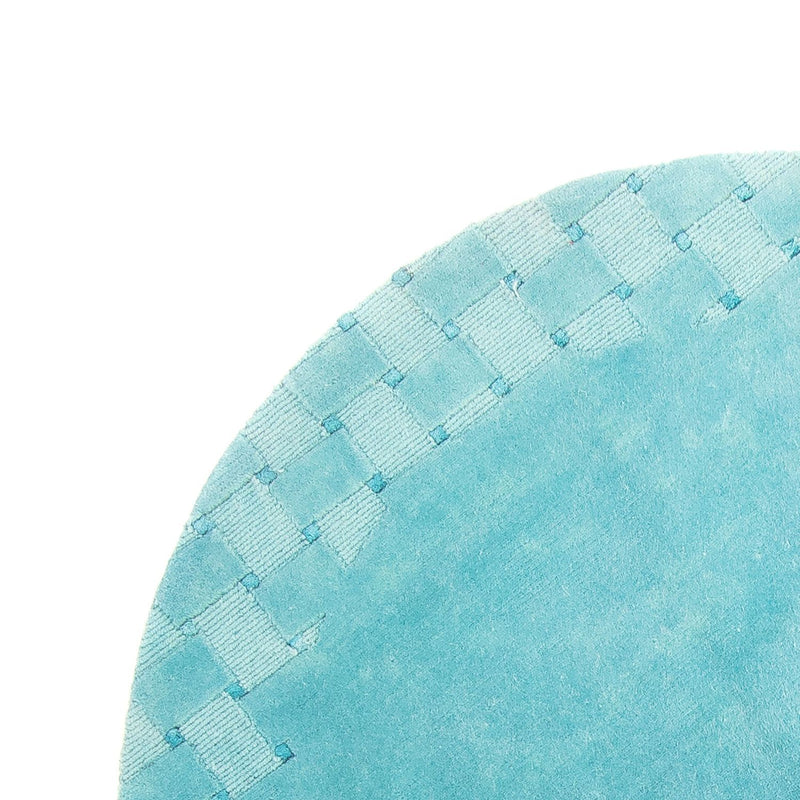 Dywan z Nepalu okrągły  - 151 x 151 cm - jasnoniebieski