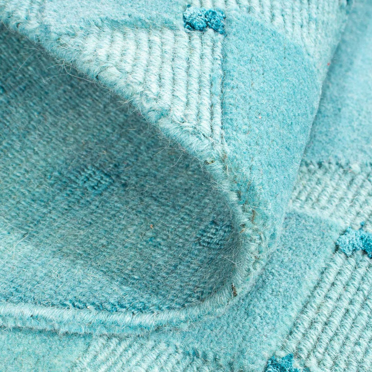 Dywan z Nepalu okrągły  - 151 x 151 cm - jasnoniebieski