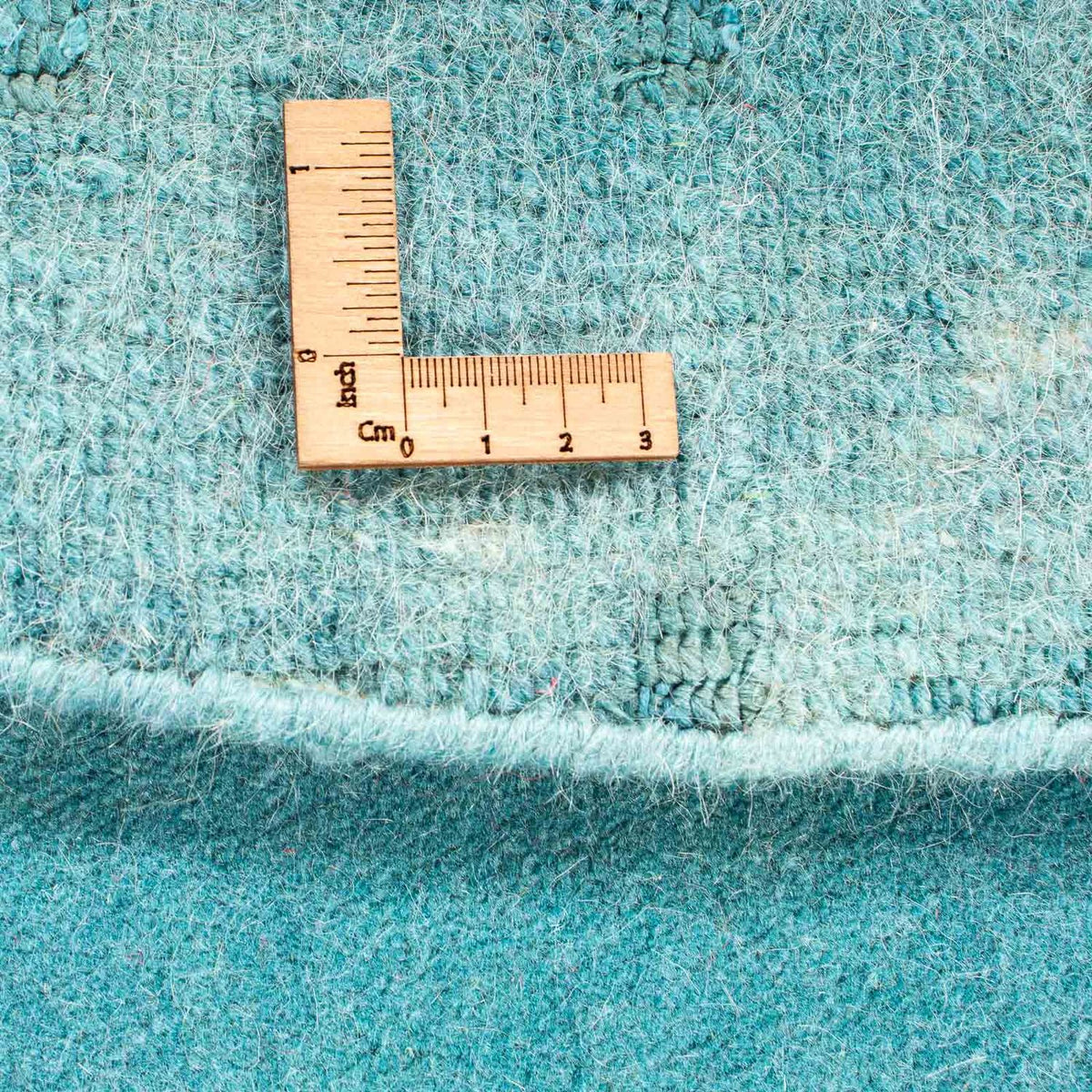 Dywan z Nepalu okrągły  - 151 x 151 cm - jasnoniebieski