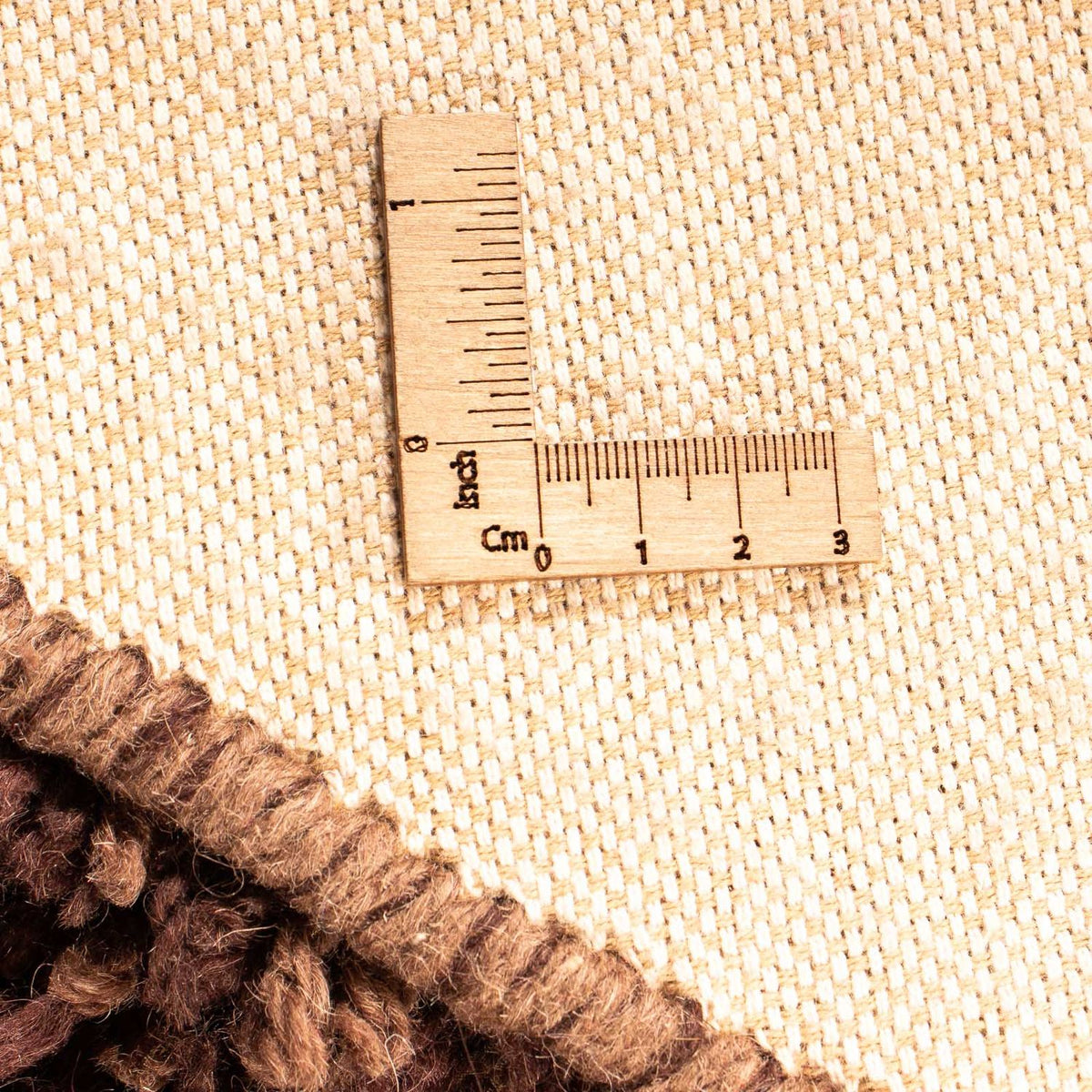 Dywan o wysokim runie okrągły  - 150 x 150 cm - brązowy