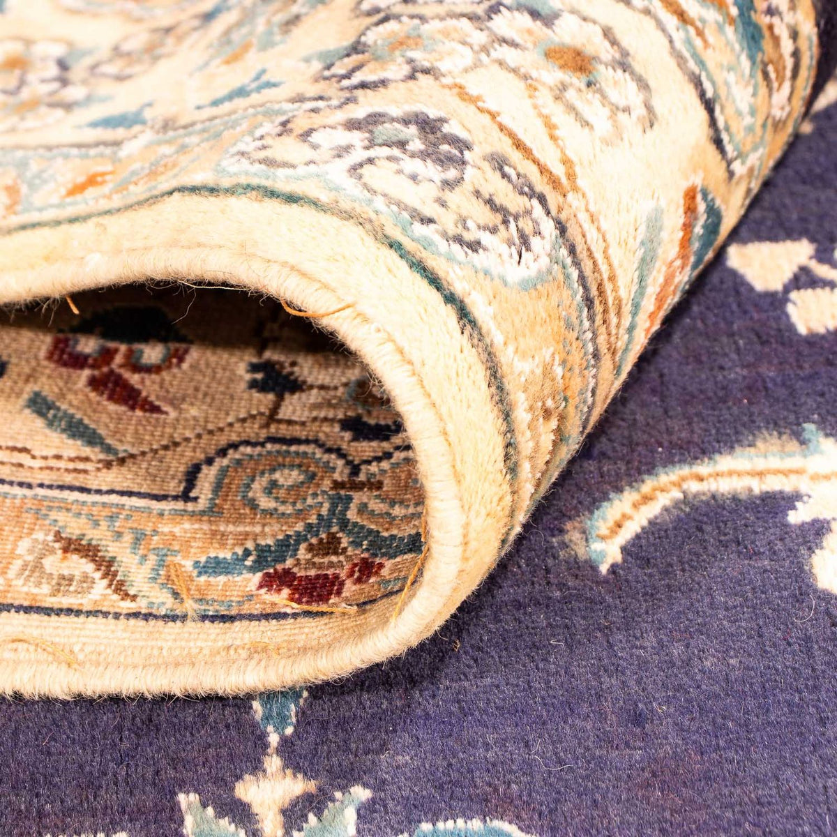 Dywan perski - Nain - Królewski - 197 x 129 cm - ciemnoniebieski