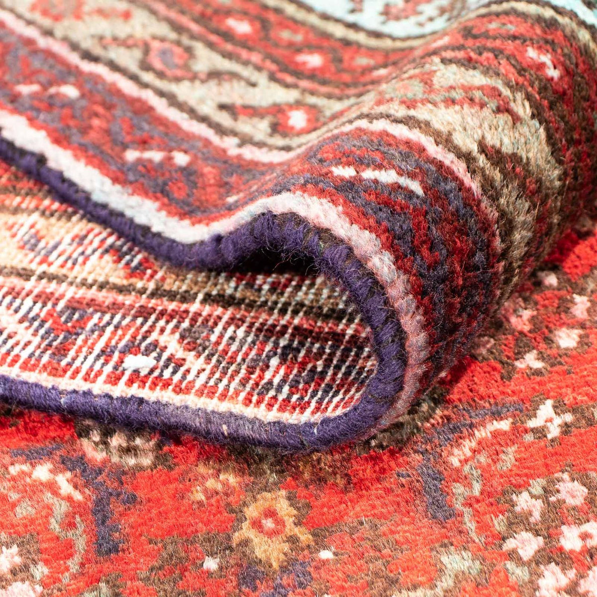 Perski dywan - Nomadyczny kwadratowy  - 313 x 305 cm - ciemna czerwień