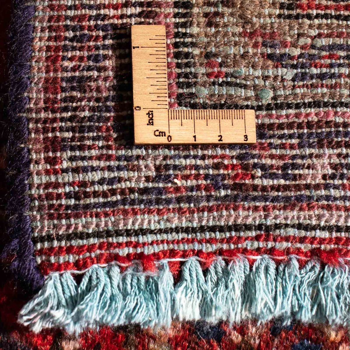 Perski dywan - Nomadyczny kwadratowy  - 313 x 305 cm - ciemna czerwień