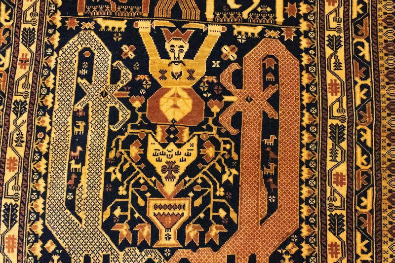 Dywan afgański - 153 x 87 cm - niebieski