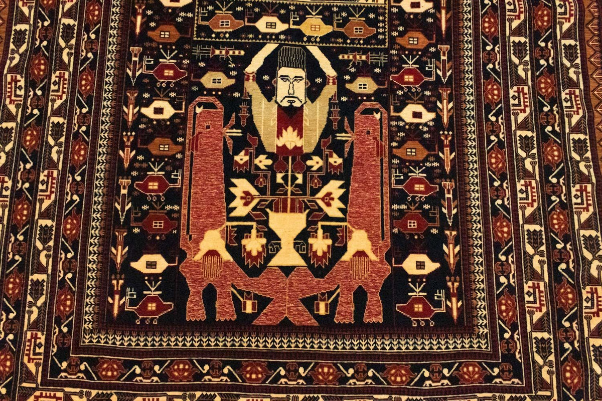 Dywan afgański - 196 x 122 cm - niebieski