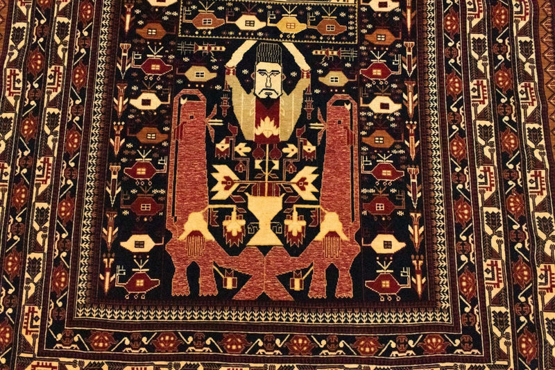 Dywan afgański - 196 x 122 cm - niebieski