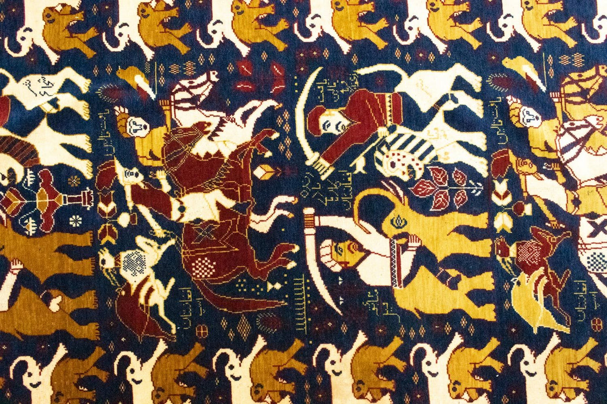 Dywan afgański - 195 x 128 cm - niebieski