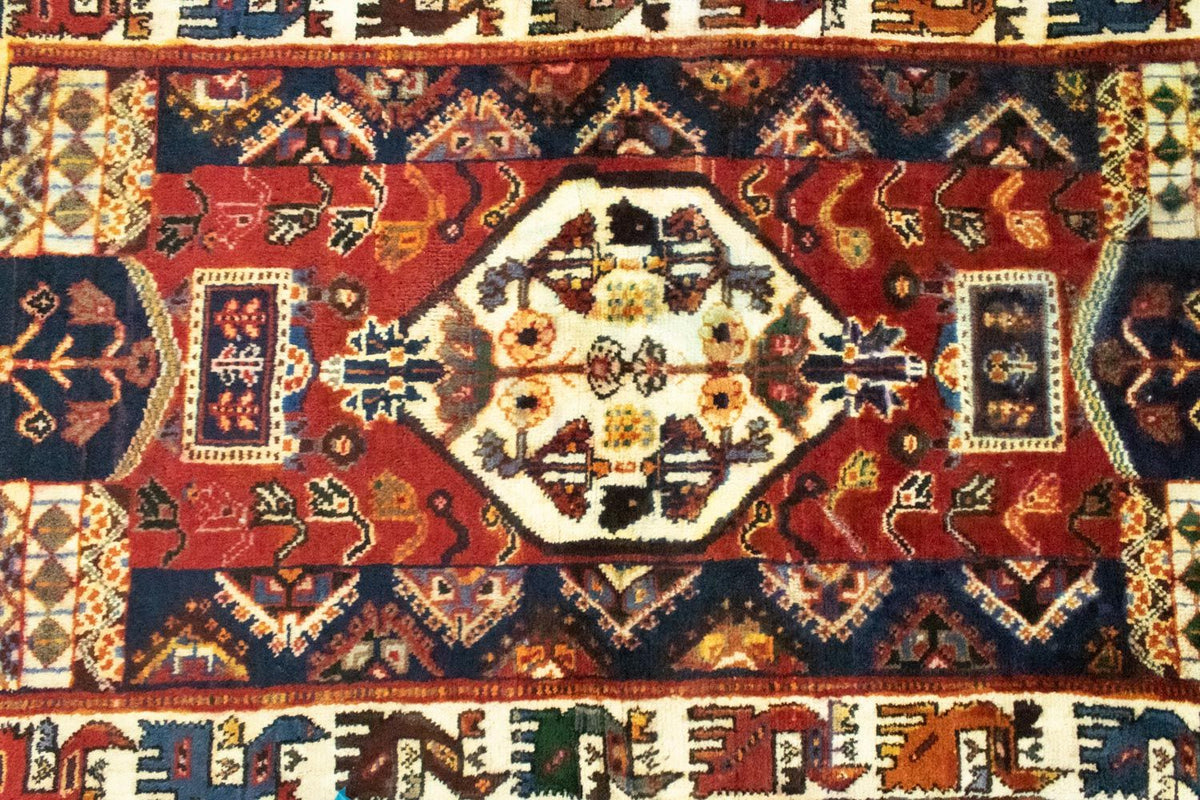 Perski dywan - Nomadyczny - 146 x 91 cm - czerwony