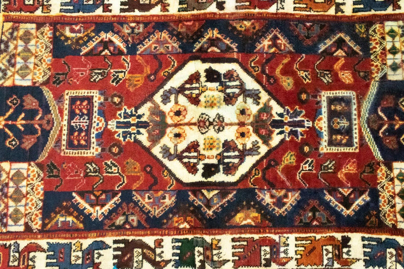 Perski dywan - Nomadyczny - 146 x 91 cm - czerwony