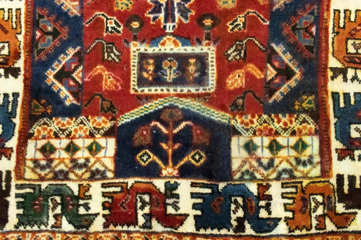 Perski dywan - Nomadyczny - 146 x 91 cm - czerwony