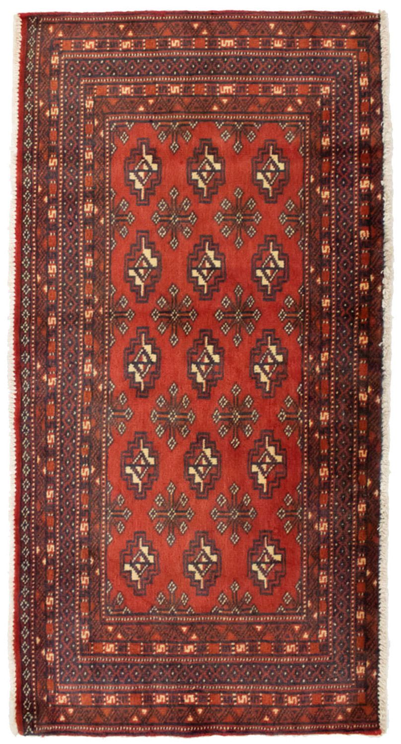 Biegacz Dywan turkmeński - 100 x 50 cm - czerwony