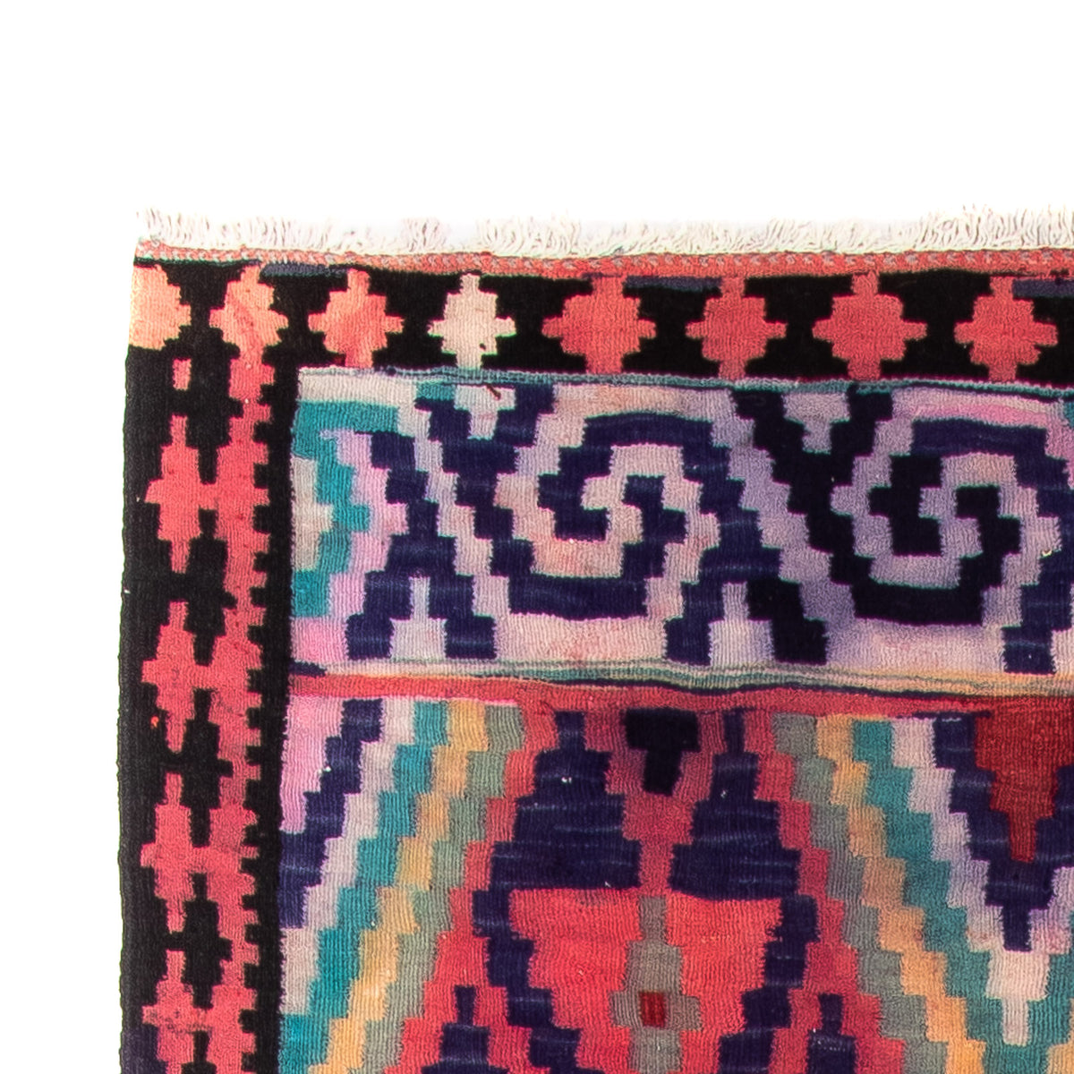 Biegacz Dywan Kelim - Stary - 330 x 135 cm - wielokolorowy