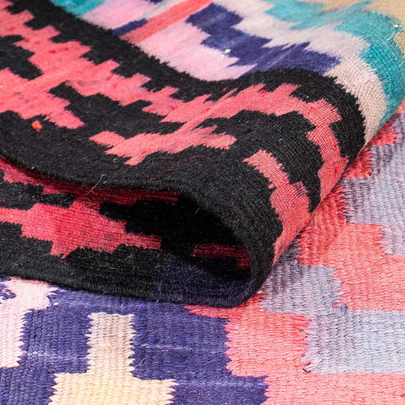 Biegacz Dywan Kelim - Stary - 330 x 135 cm - wielokolorowy