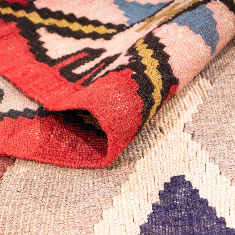 Biegacz Dywan Kelim - Stary - 300 x 150 cm - wielokolorowy