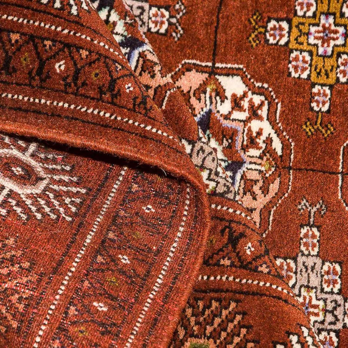 Dywan turkmeński - 154 x 103 cm - brązowy