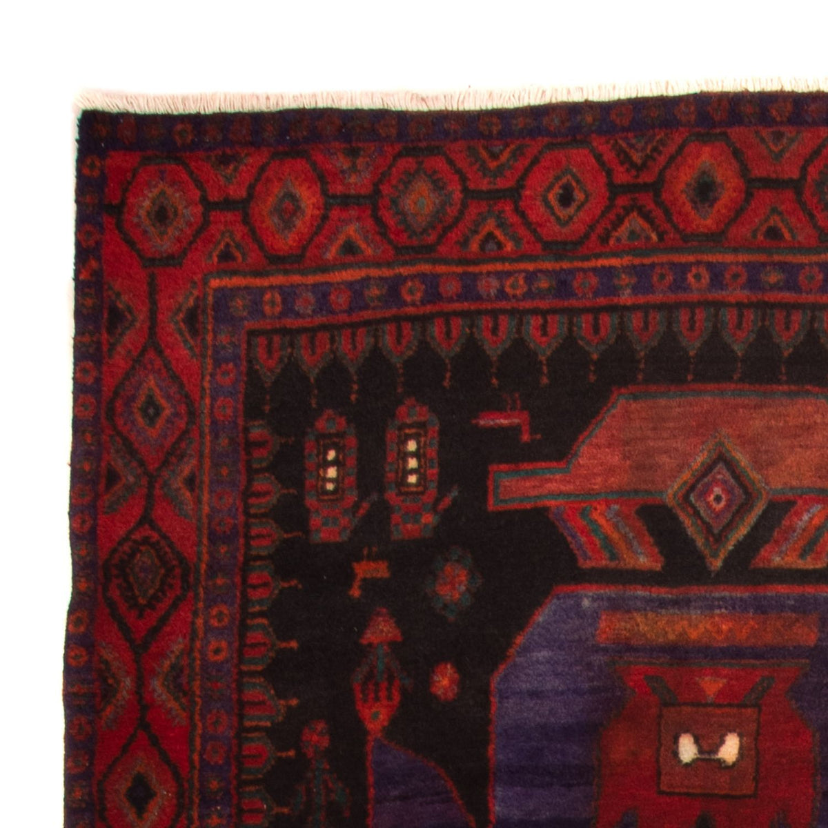 Biegacz Perski dywan - Nomadyczny - 380 x 146 cm - ciemnoniebieski