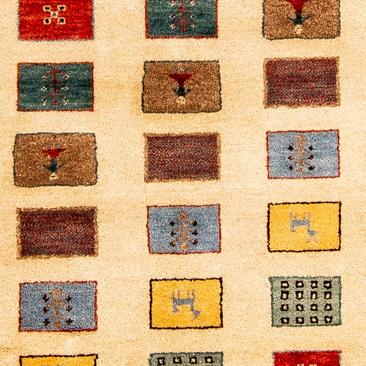 Dywan Gabbeh - Loribaft Perski - 197 x 144 cm - jasnobrązowy