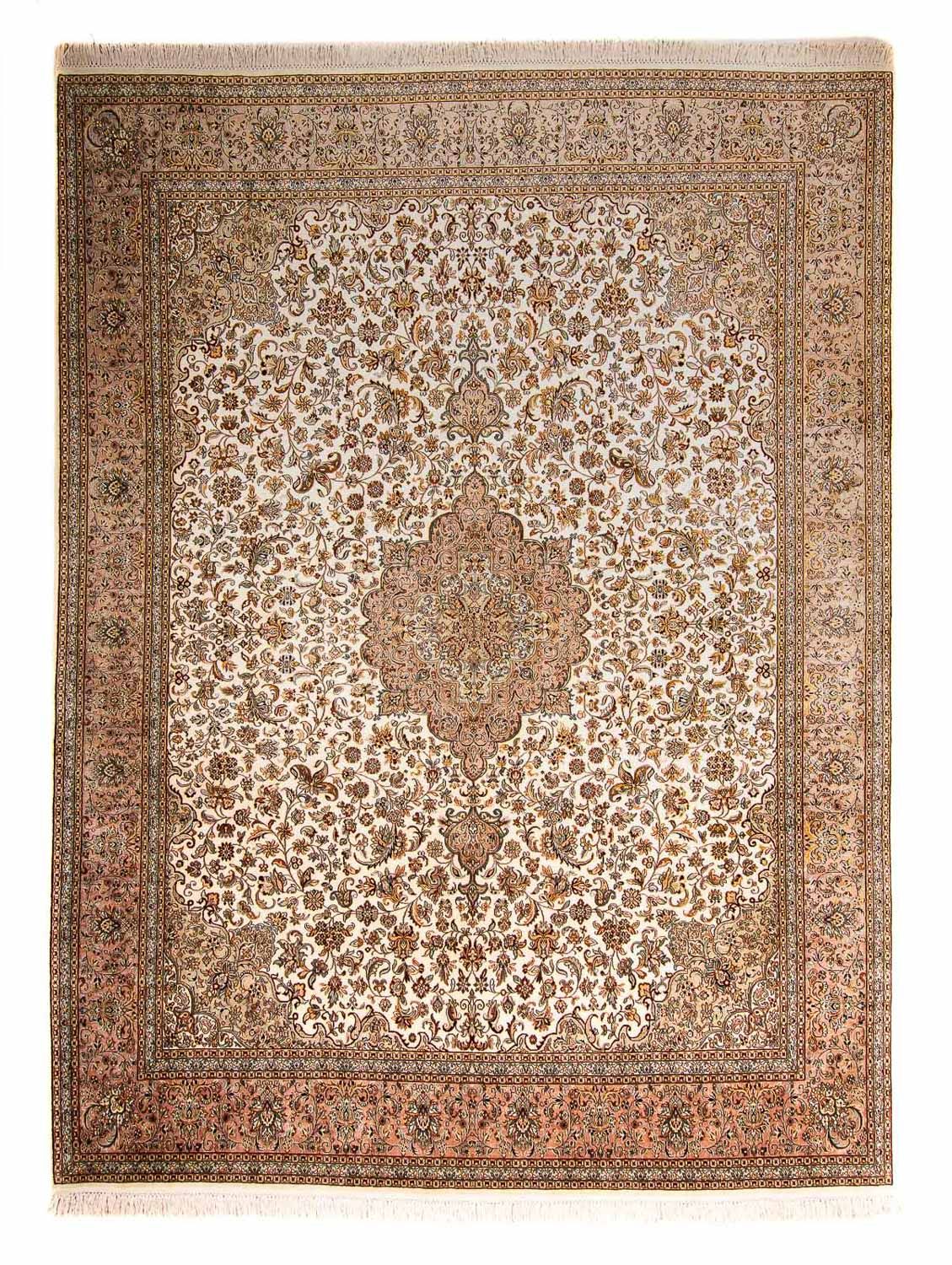 Jedwabny dywan - Kashmir Silk - 307 x 243 cm - beżowy