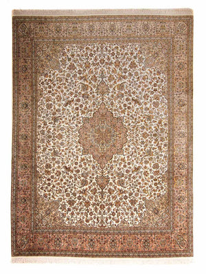 Jedwabny dywan - Kashmir Silk - 307 x 243 cm - beżowy