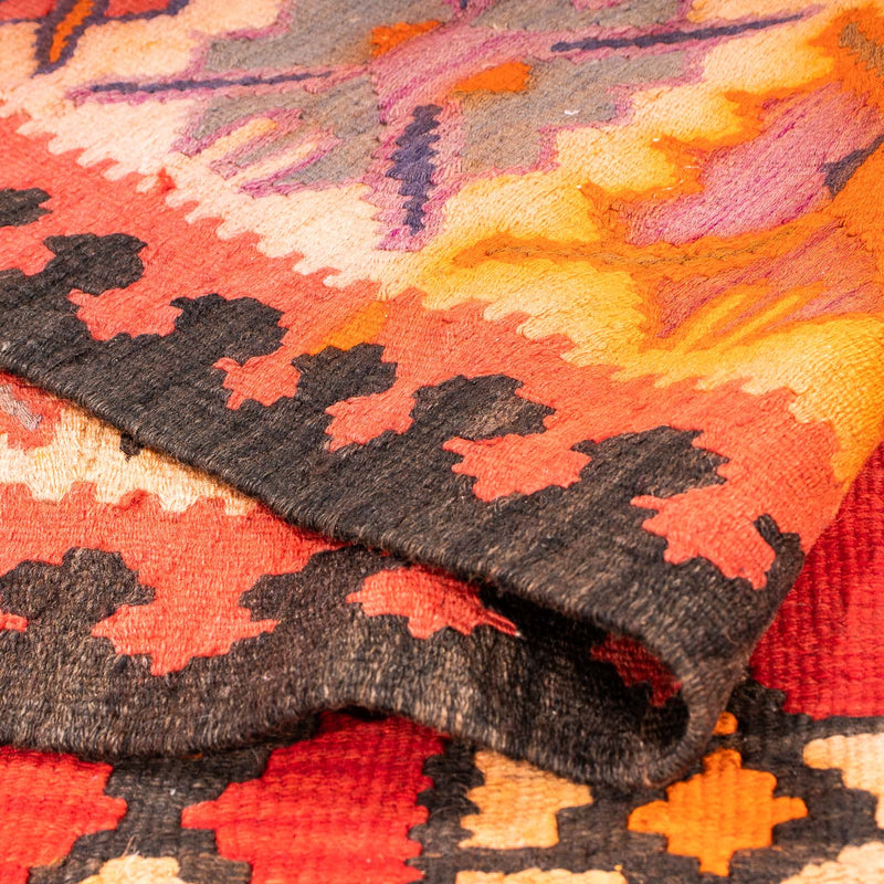 Biegacz Dywan Kelim - Stary - 380 x 150 cm - wielokolorowy