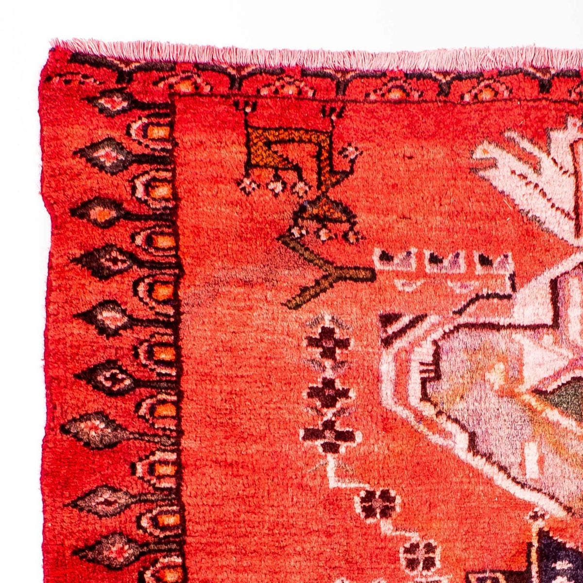 Dywan perski - Keshan kwadratowy  - 107 x 96 cm - jasna czerwień