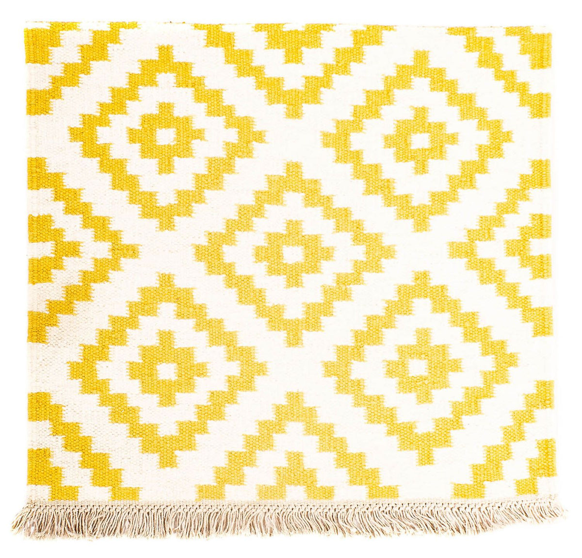 Dywan Kelim - modny kwadratowy  - 80 x 72 cm - beżowy