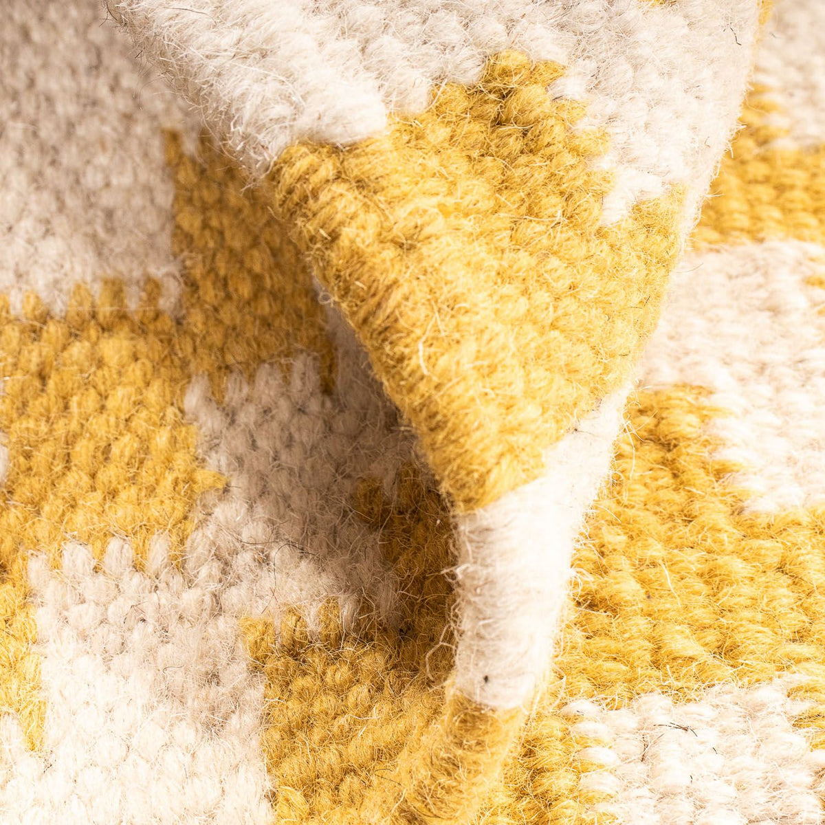 Dywan Kelim - modny kwadratowy  - 80 x 72 cm - beżowy