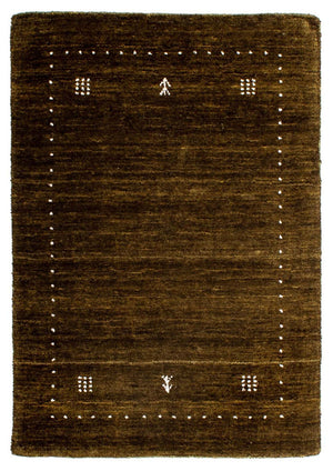 Dywan Gabbeh - Loribaft Indus - 91 x 64 cm - ciemnobrązowy