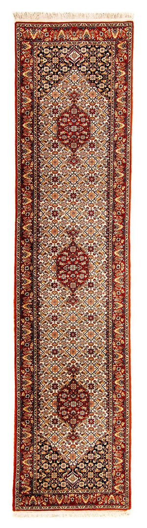 Biegacz Orientalny dywan - Bijar - Indus - 340 x 77 cm - beżowy