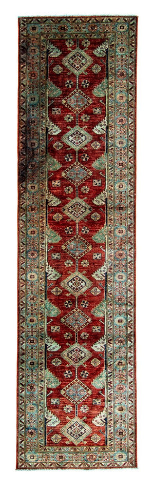 Biegacz Dywan Ziegler - Kazak - 315 x 82 cm - ciemna czerwień