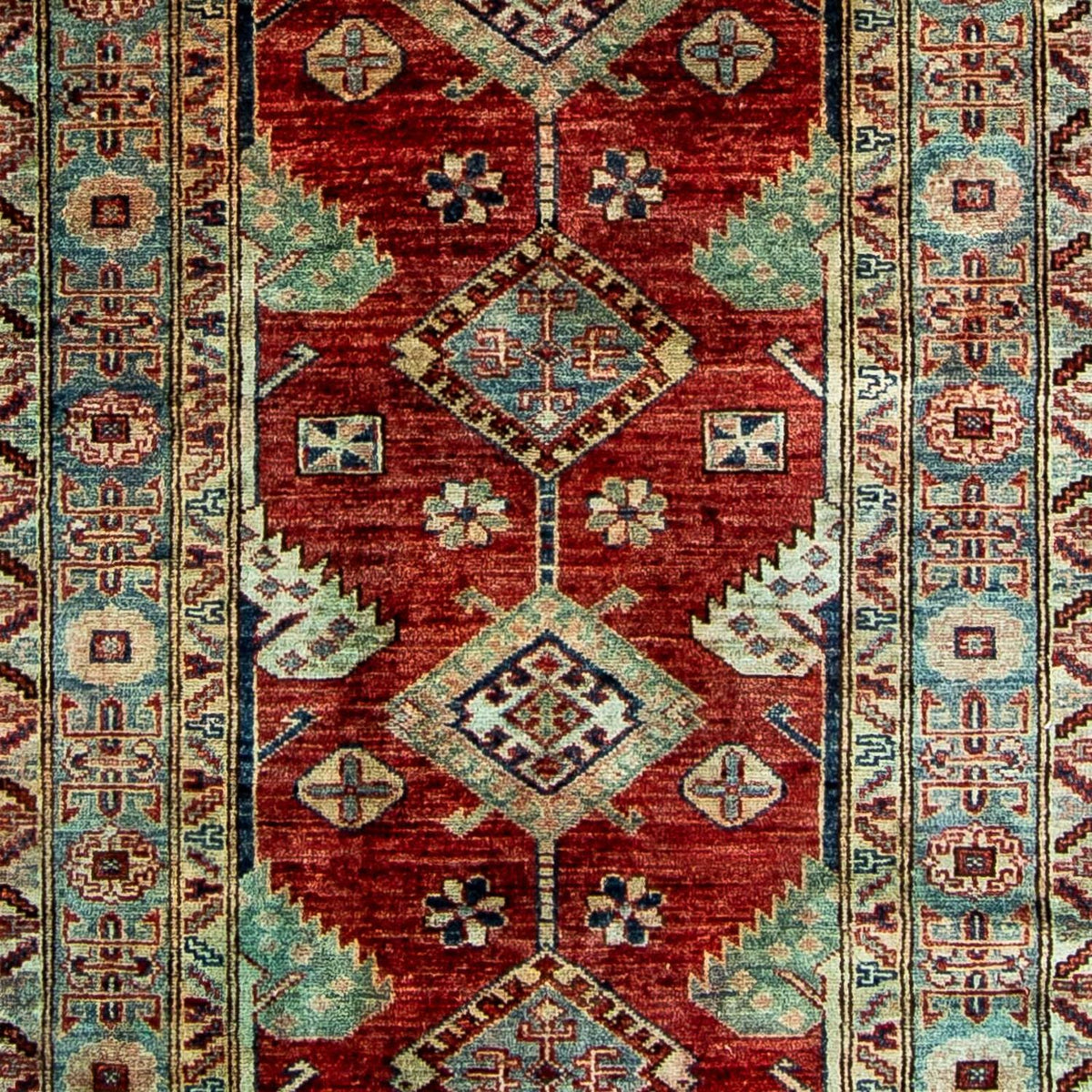 Biegacz Dywan Ziegler - Kazak - 315 x 82 cm - ciemna czerwień