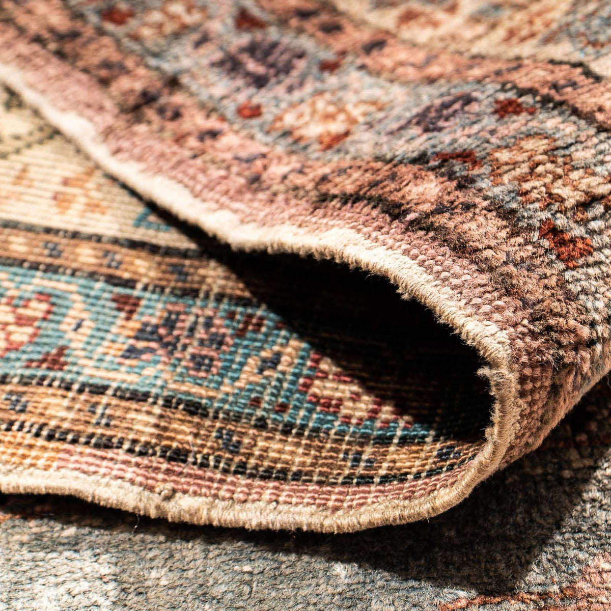 Jedwabny dywan - Kayseri - 127 x 90 cm - wielokolorowy