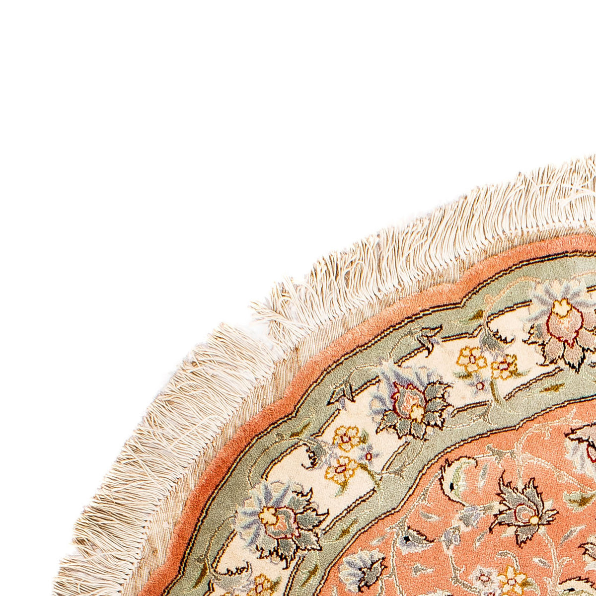 Dywan perski - Tabriz - Królewski okrągły  - 102 x 102 cm - jasna czerwień